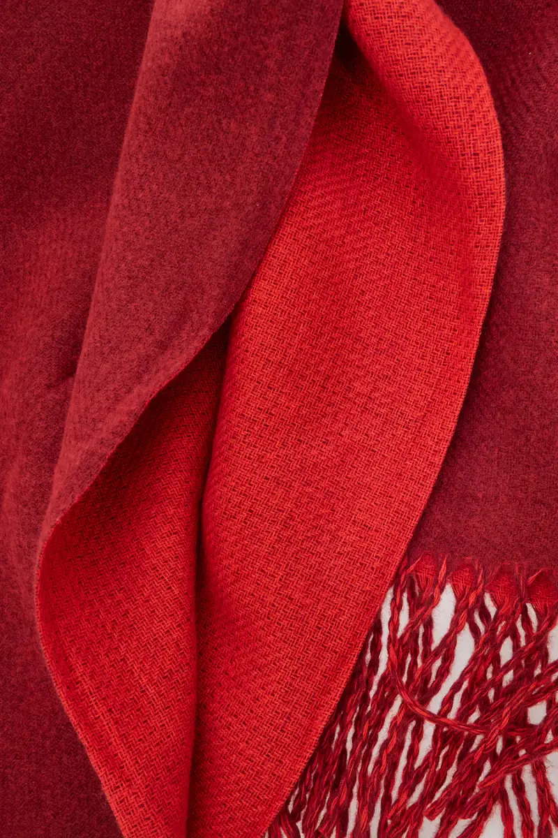 Sciarpa rossa double face con frange calda Biagiotti LB25W255-09 [ROSSO] miniatura 4