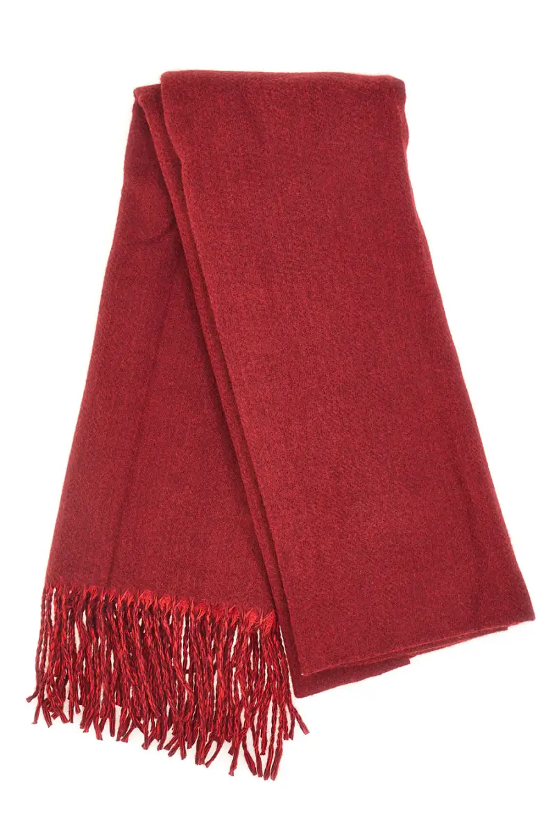 Sciarpa rossa double face con frange calda Biagiotti LB25W255-09 [ROSSO]