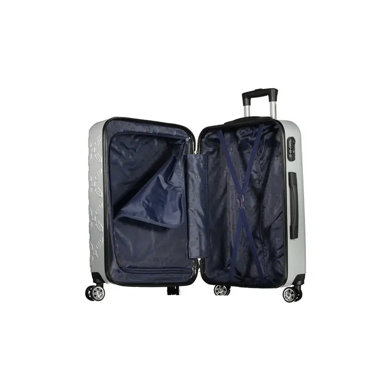 Set 3 Trolley Grandi Donna Argento con Ruote e Lucchetto miniatura 3