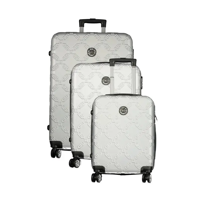 Set 3 Trolley Grandi Donna Argento con Ruote e Lucchetto