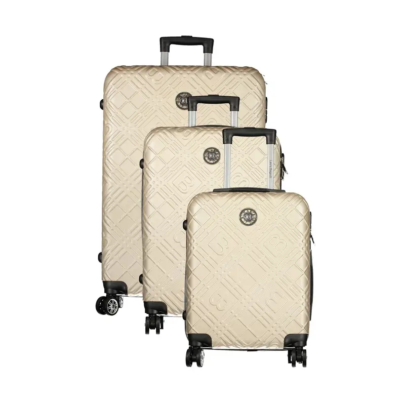 Set 3 Trolley Grandi Donna Oro con Ruote e Lucchetto