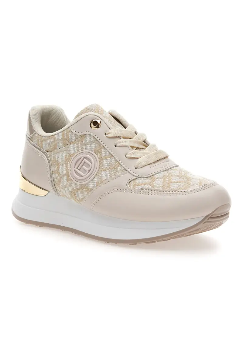 Sneaker beige con dettagli oro Laura Biagiotti 9625 [BEIGE] miniatura 2