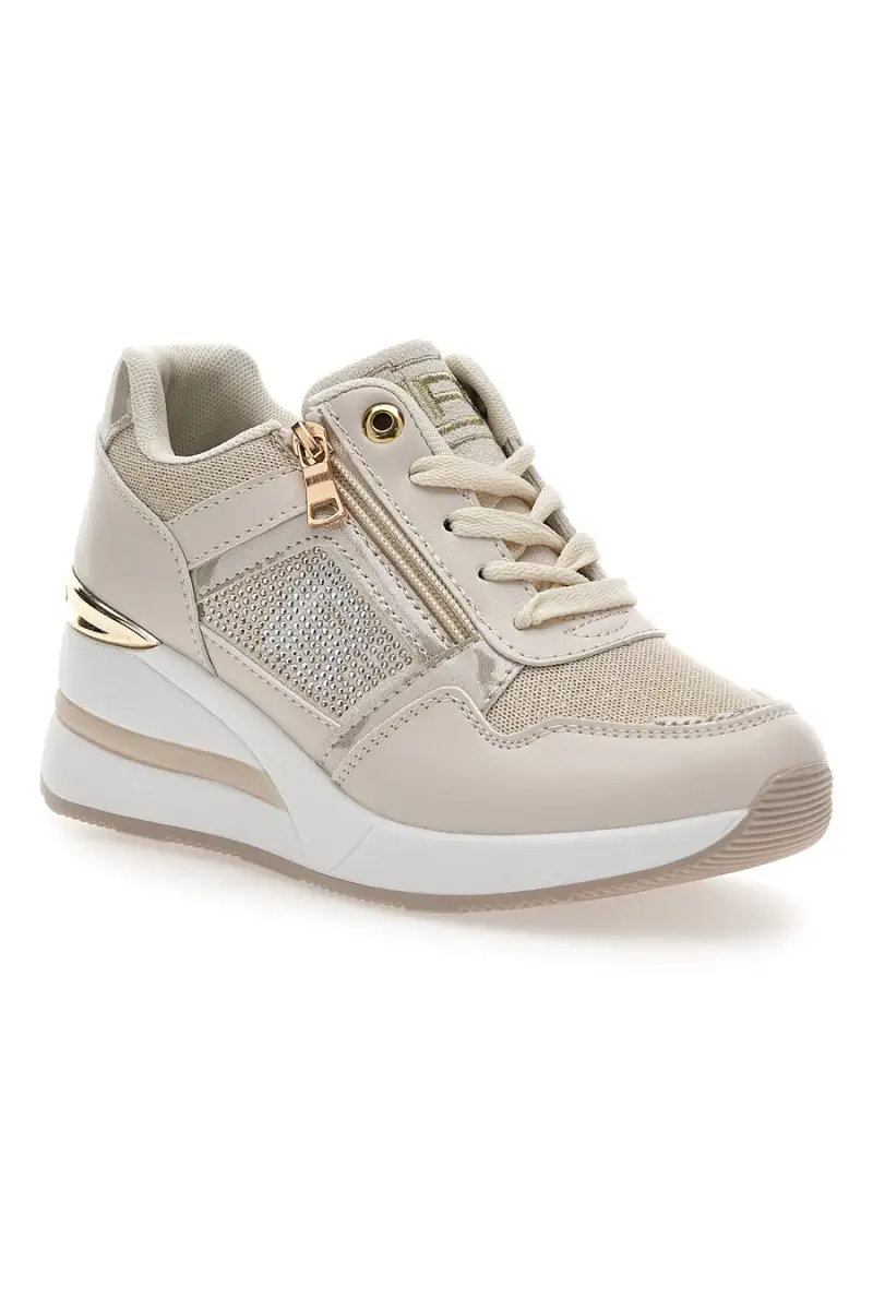 Sneaker beige con inserto dorato Laura Biagiotti 9655 [BEIGE] miniatura 2