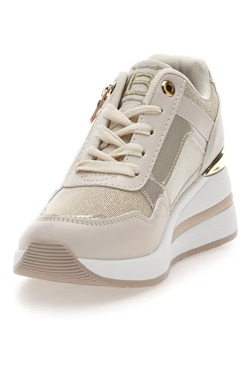 Sneaker beige con inserto dorato Laura Biagiotti 9655 [BEIGE] miniatura 3