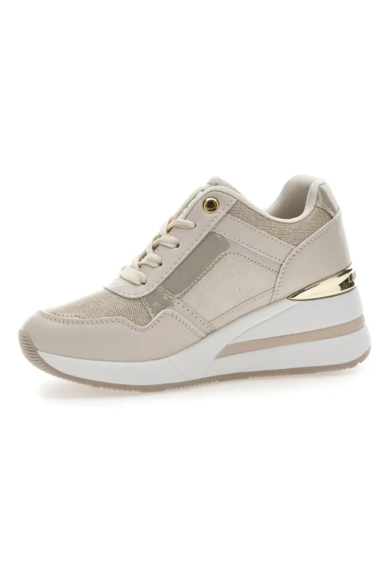 Sneaker beige con inserto dorato Laura Biagiotti 9655 [BEIGE] miniatura 4