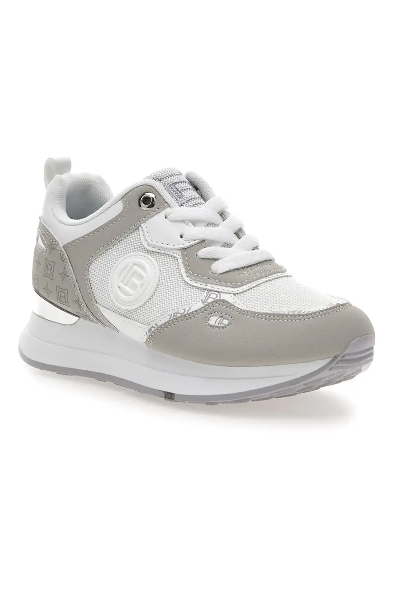 Sneaker bianca e grigia con inserti argento Laura Biagiotti 9623 [GRIGIO] miniatura 2