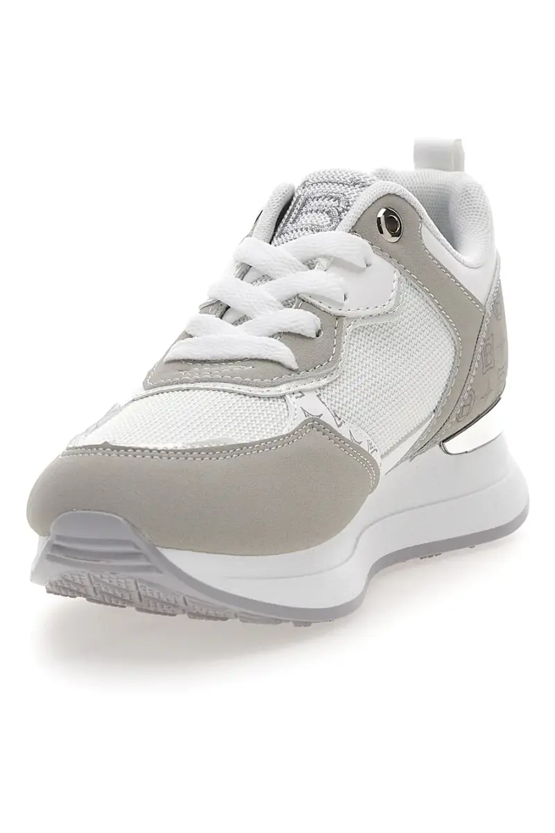 Sneaker bianca e grigia con inserti argento Laura Biagiotti 9623 [GRIGIO] miniatura 3