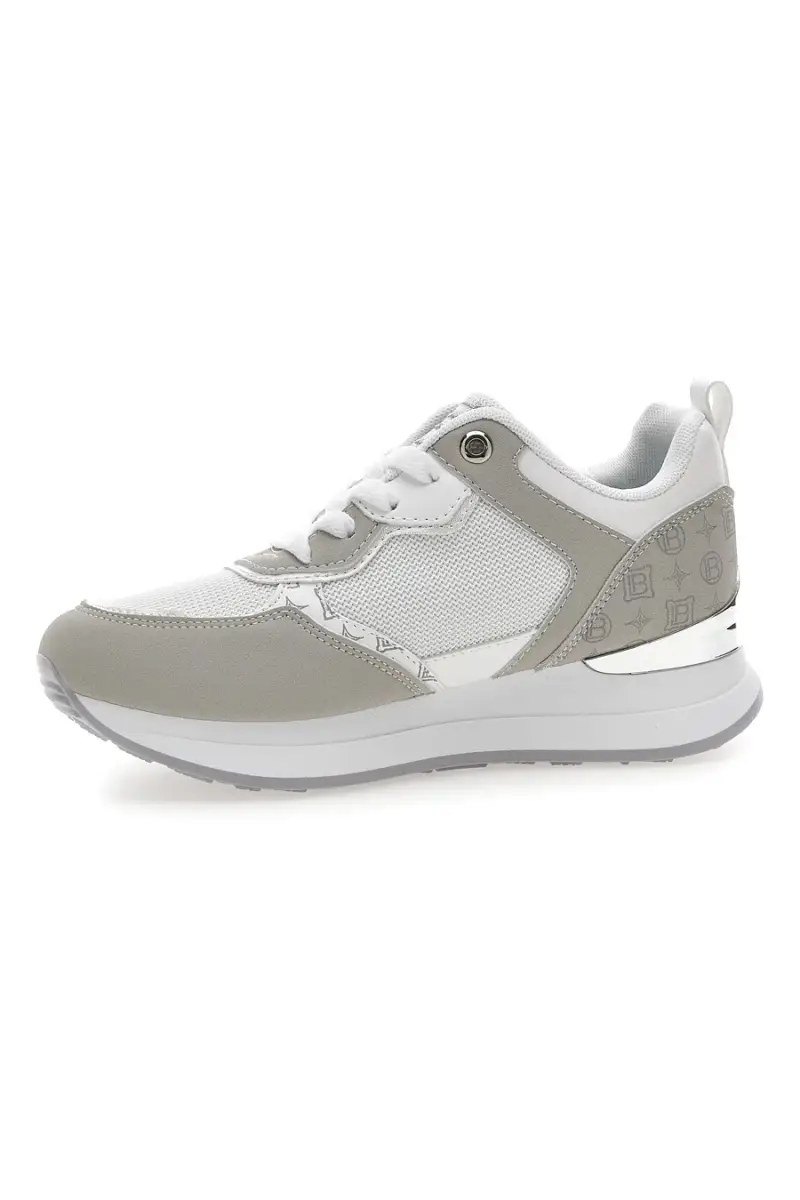 Sneaker bianca e grigia con inserti argento Laura Biagiotti 9623 [GRIGIO] miniatura 4