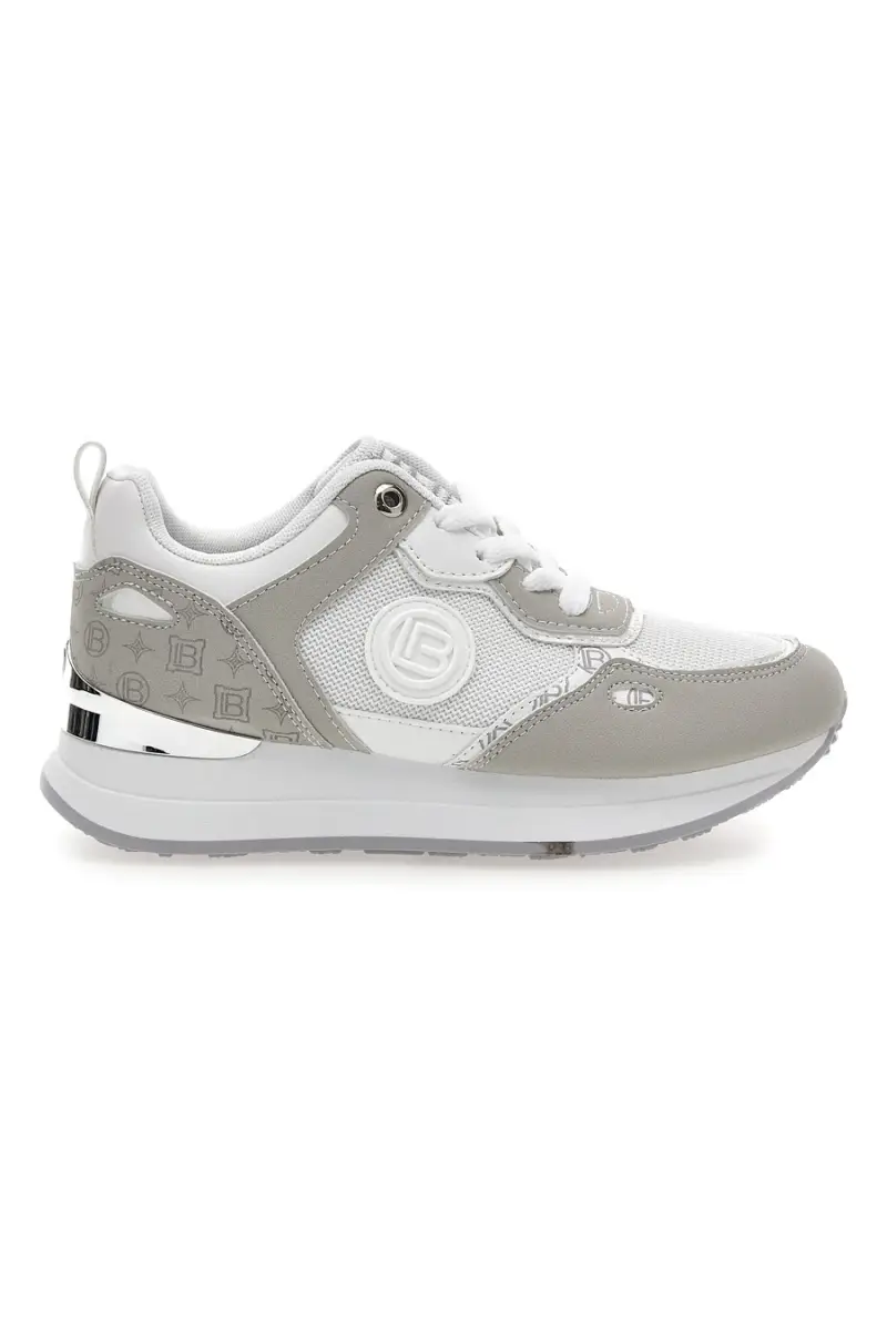 Sneaker bianca e grigia con inserti argento Laura Biagiotti 9623 [GRIGIO]