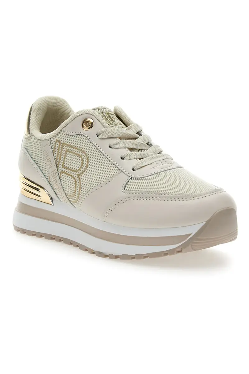 Sneakers Beige con Dettagli Dorati Laura Biagiotti 8915 [IVORY] miniatura 2