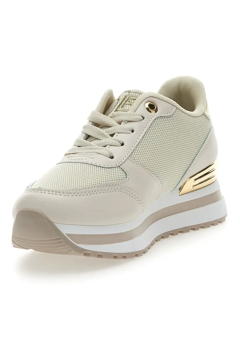 Sneakers Beige con Dettagli Dorati Laura Biagiotti 8915 [IVORY] miniatura 3