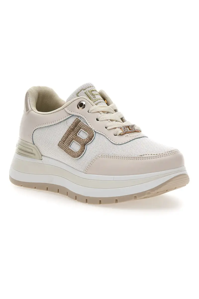 Sneakers beige con inserti glitterati Laura Biagiotti 9235 [BEIGE] miniatura 2