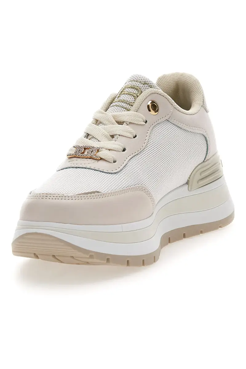 Sneakers beige con inserti glitterati Laura Biagiotti 9235 [BEIGE] miniatura 4