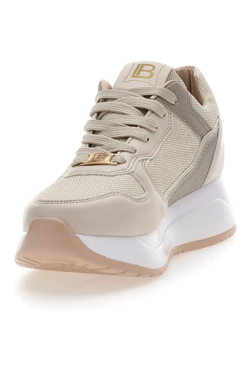 Sneakers Beige Con Platform Laura Biagiotti 8412 [BEIGE] miniatura 3