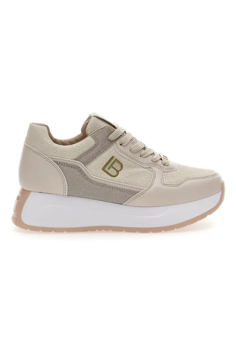 Sneakers Beige Con Platform Laura Biagiotti 8412 [BEIGE]