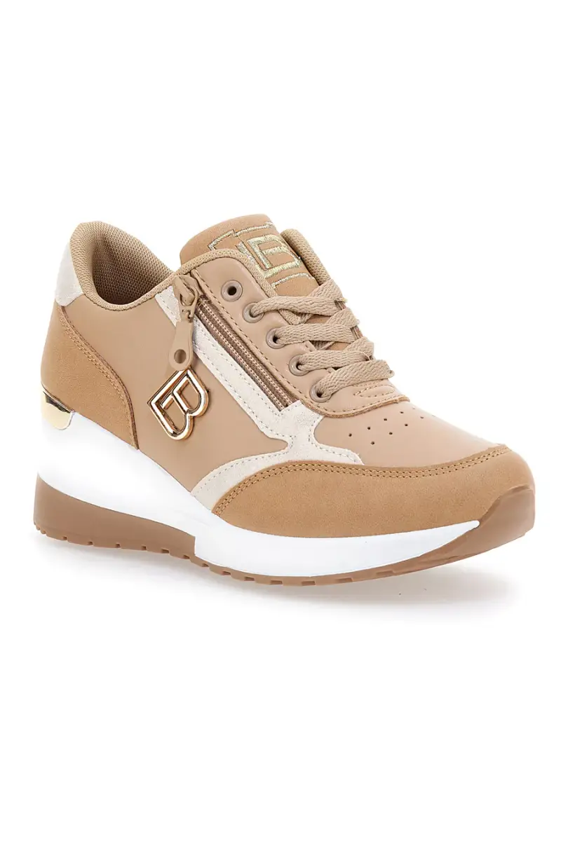 Sneakers Biege Con Zeppa LAURA BIAGIOTTI 8722 [CAMEL] miniatura 2