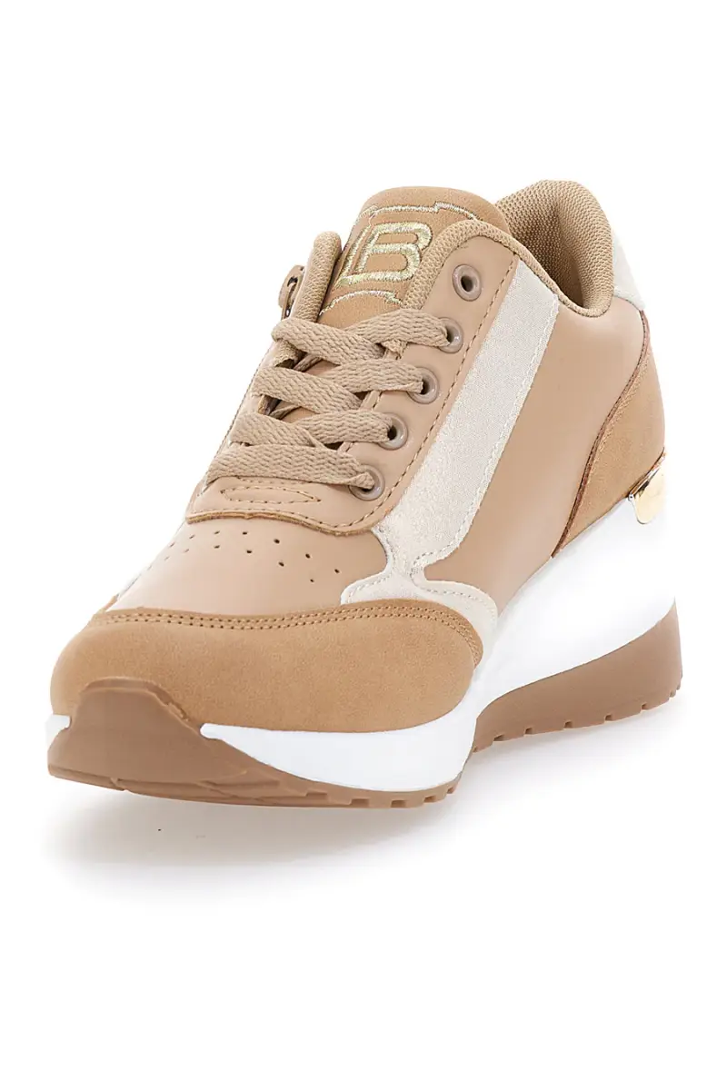 Sneakers Biege Con Zeppa LAURA BIAGIOTTI 8722 [CAMEL] miniatura 3