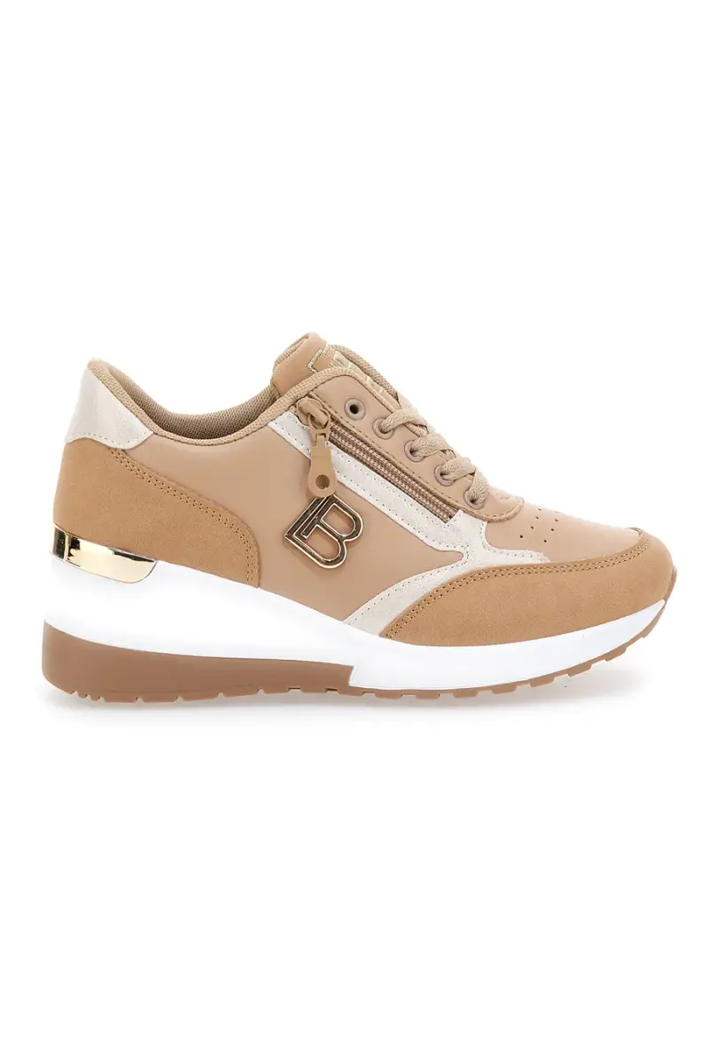 Sneakers Biege Con Zeppa LAURA BIAGIOTTI 8722 [CAMEL]