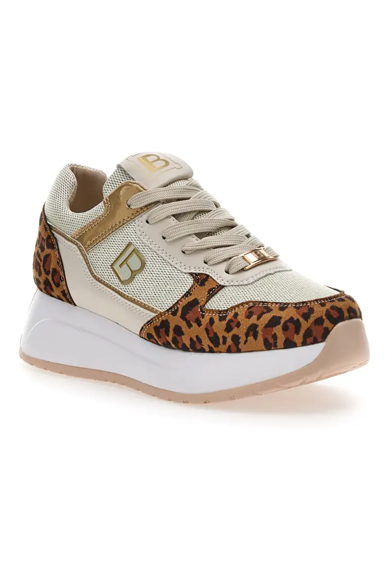 Sneakers Casual Leopardate Laura Biagiotti 8411 [BEIGE] miniatura 2