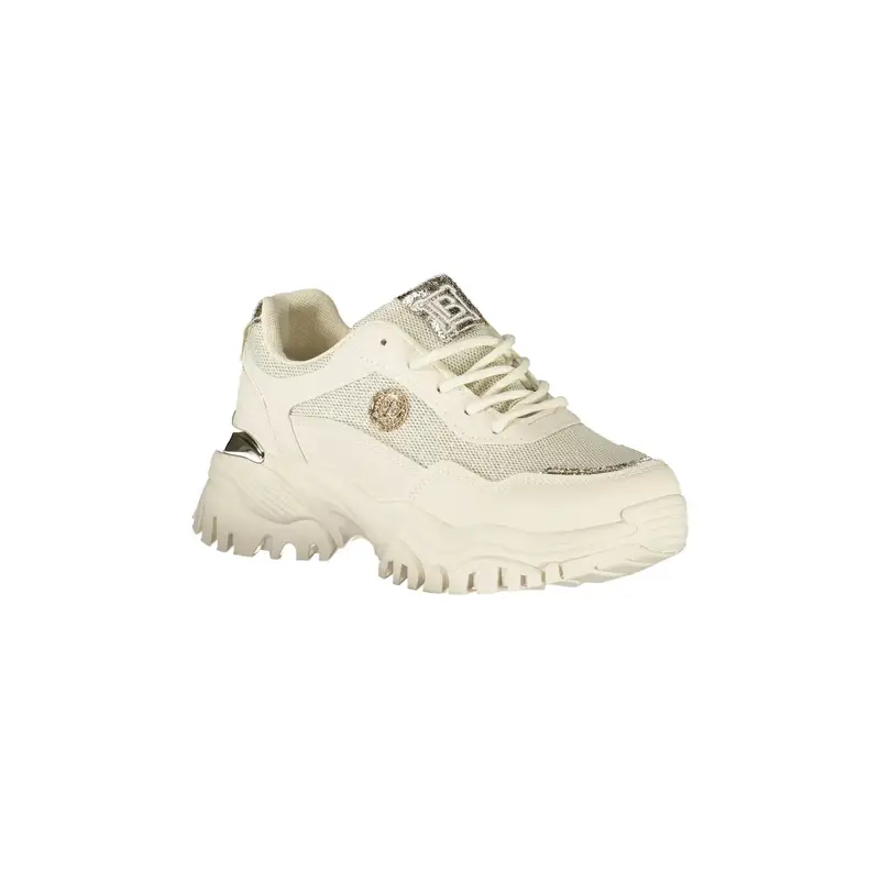 Sneakers Donna Beige con Lacci e Dettagli Logo miniatura 2