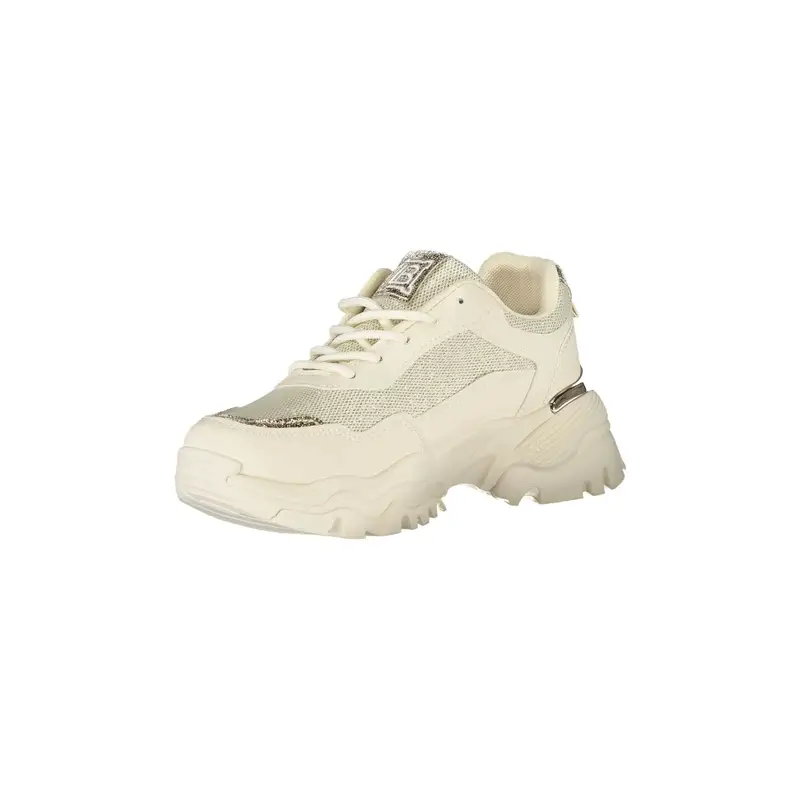 Sneakers Donna Beige con Lacci e Dettagli Logo miniatura 3