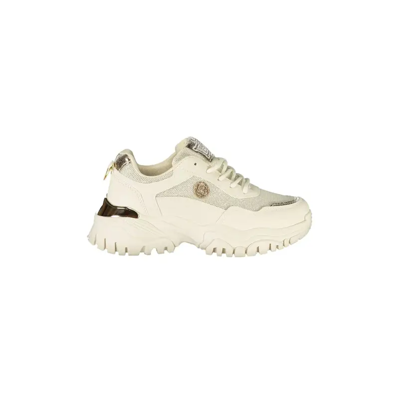 Sneakers Donna Beige con Lacci e Dettagli Logo