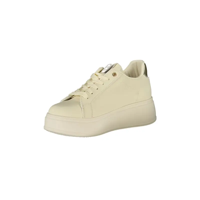 Sneakers Donna Beige con Lacci e Plateau 5 cm miniatura 3