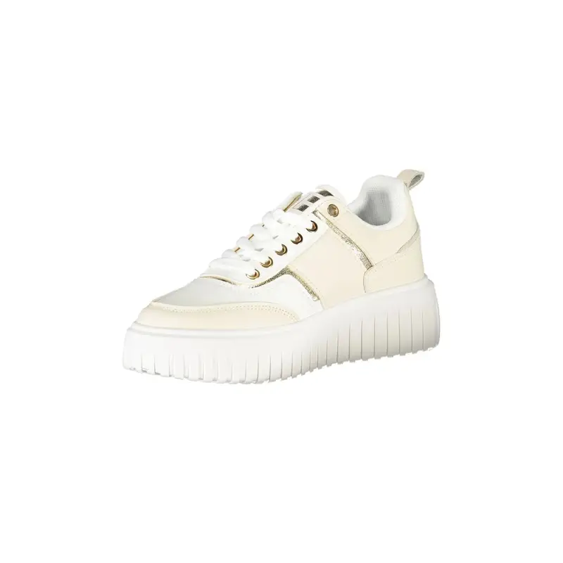 Sneakers Donna Beige con Lacci e Strass miniatura 3