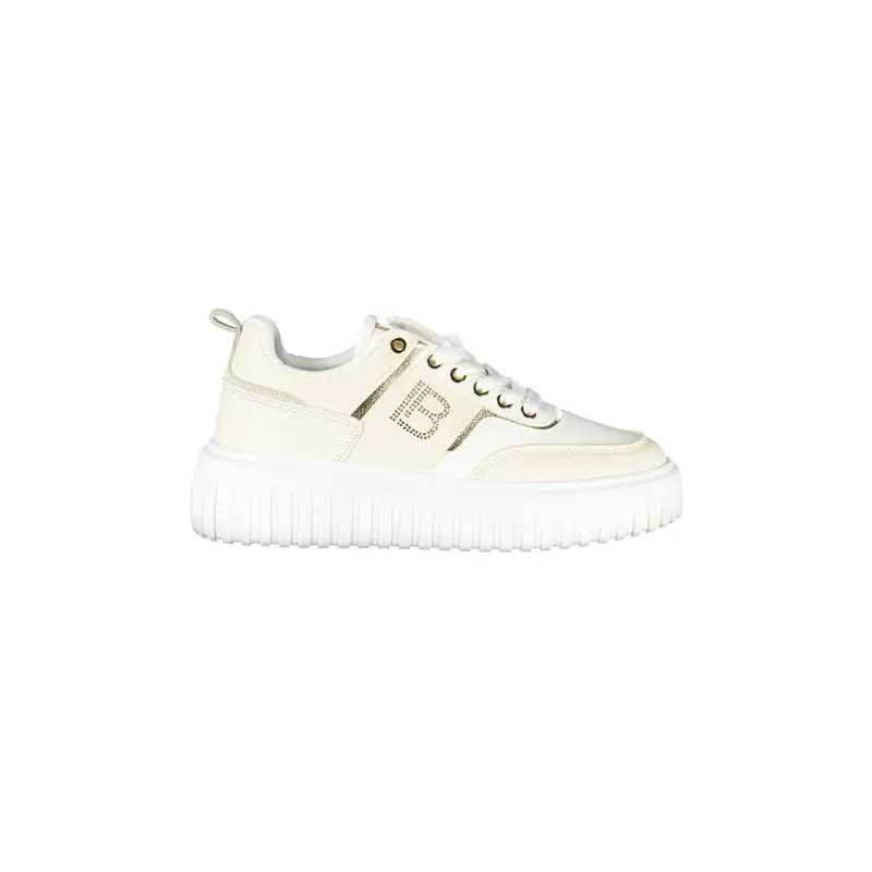 Sneakers Donna Beige con Lacci e Strass