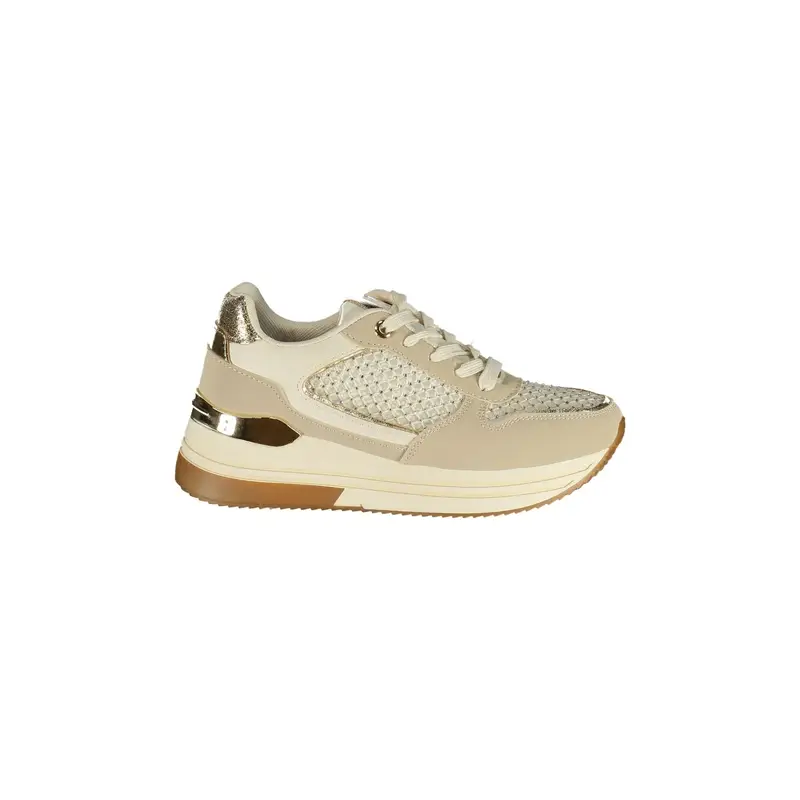 Sneakers Donna Beige Dettagli a Contrasto
