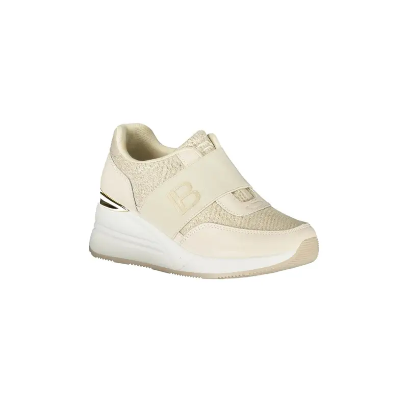 Sneakers Donna Beige Elastiche con Plateau 6 cm miniatura 2