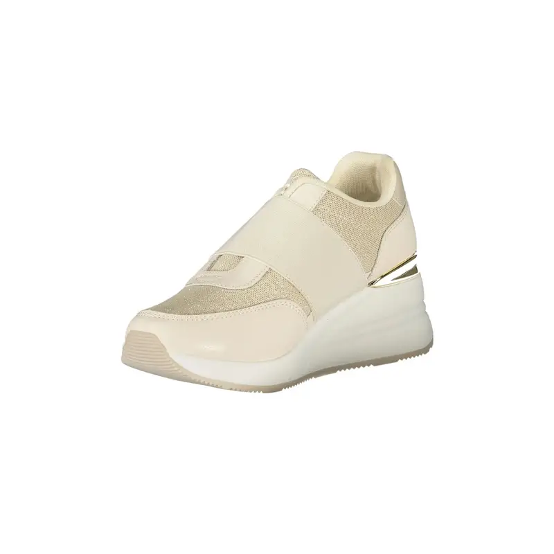 Sneakers Donna Beige Elastiche con Plateau 6 cm miniatura 3