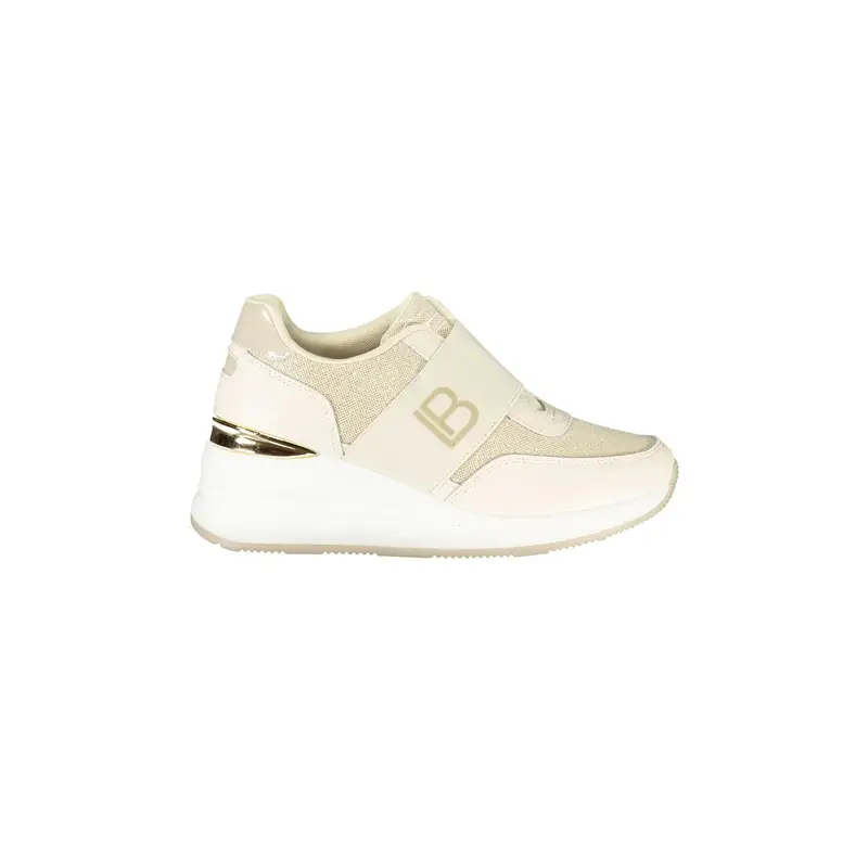 Sneakers Donna Beige Elastiche con Plateau 6 cm
