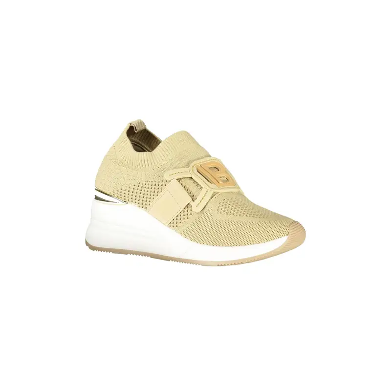 Sneakers Donna Beige Elastiche con Plateau 6 cm miniatura 2