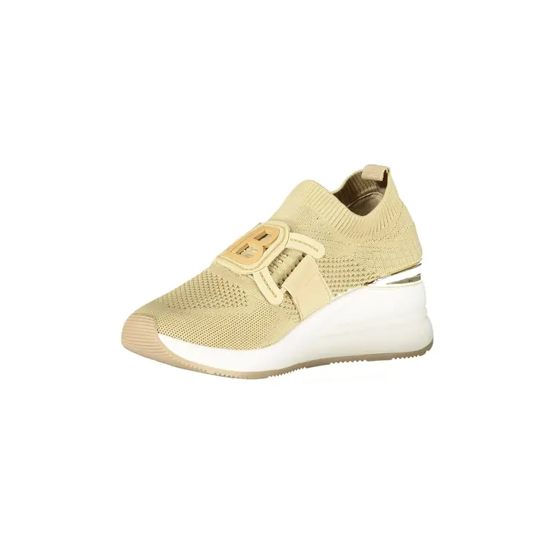 Sneakers Donna Beige Elastiche con Plateau 6 cm miniatura 3