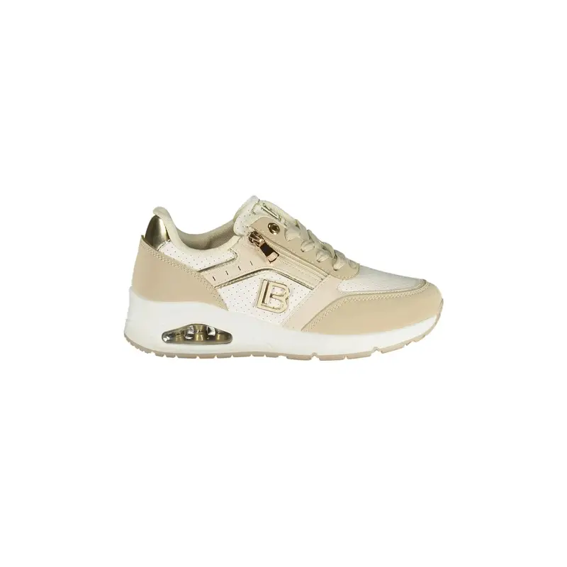 Sneakers Donna Beige Zip Laterale