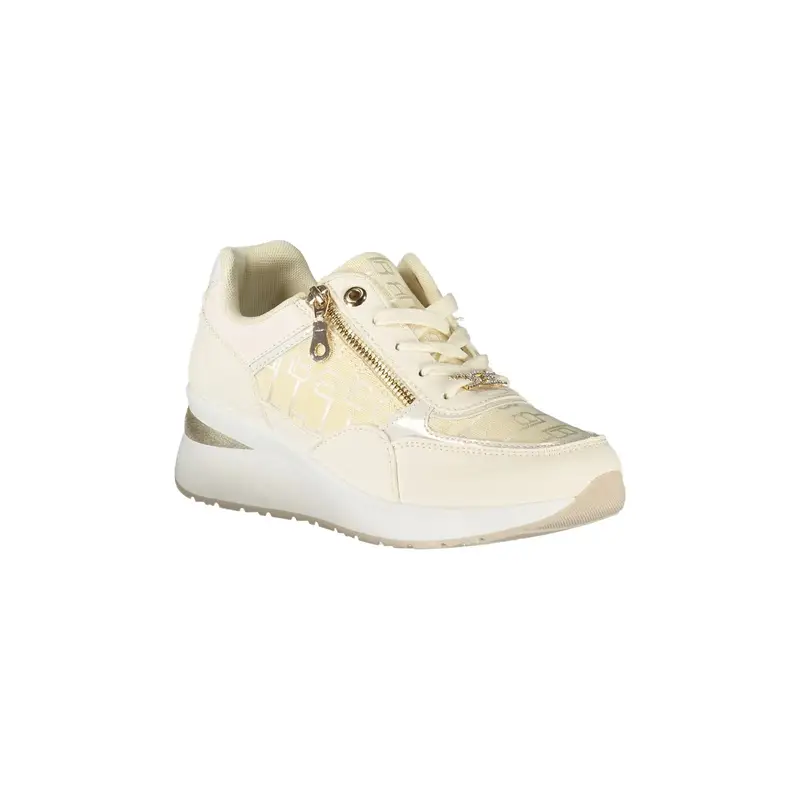 Sneakers Donna Bianche con Lacci e Zip Laterale Bianco miniatura 2