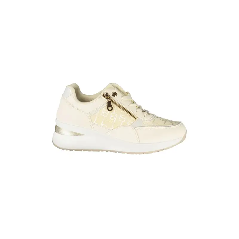 Sneakers Donna Bianche con Lacci e Zip Laterale Bianco