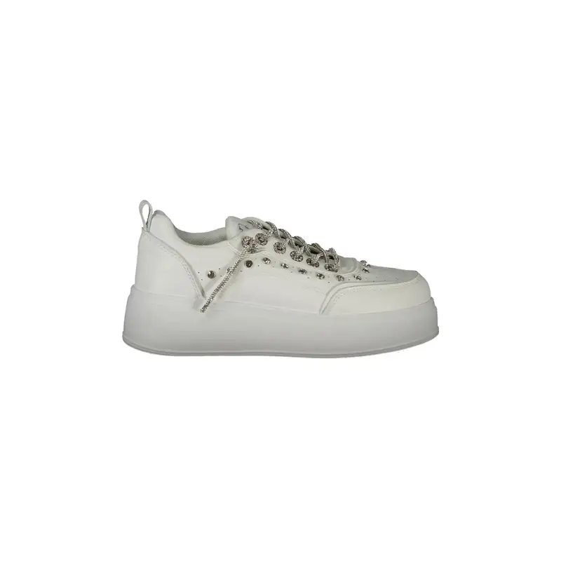 Laura Biagiotti Sneakers Donna Bianche con Ricamo e Strass