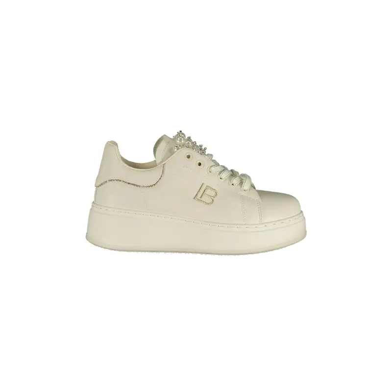 Sneakers Donna Bianche Ricamo Logo Bianco