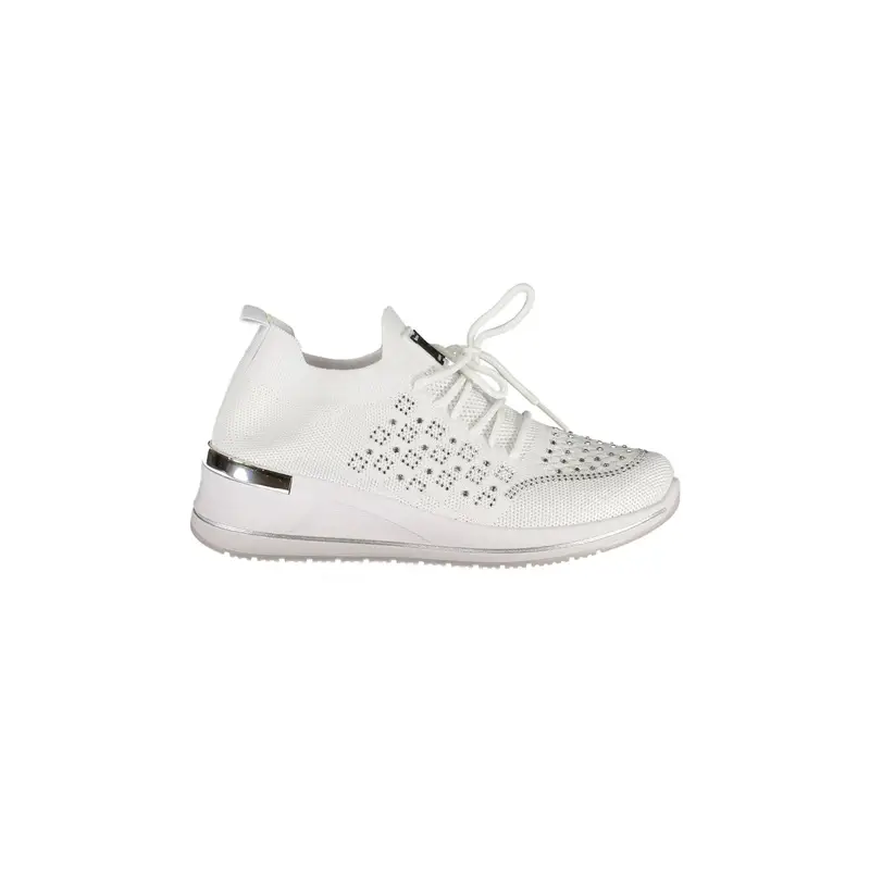 Sneakers Donna Bianche Strass Logo Bianco