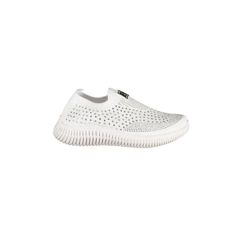 Sneakers Donna Bianche Strass Logo Bianco