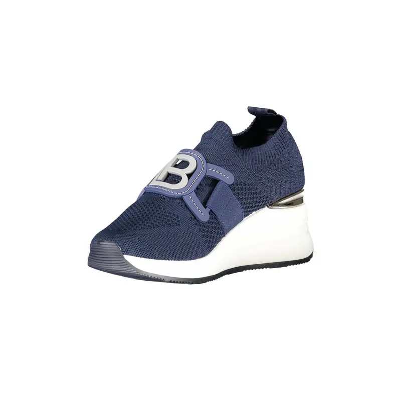 Sneakers Donna Blu Elastiche con Plateau 6 cm miniatura 3