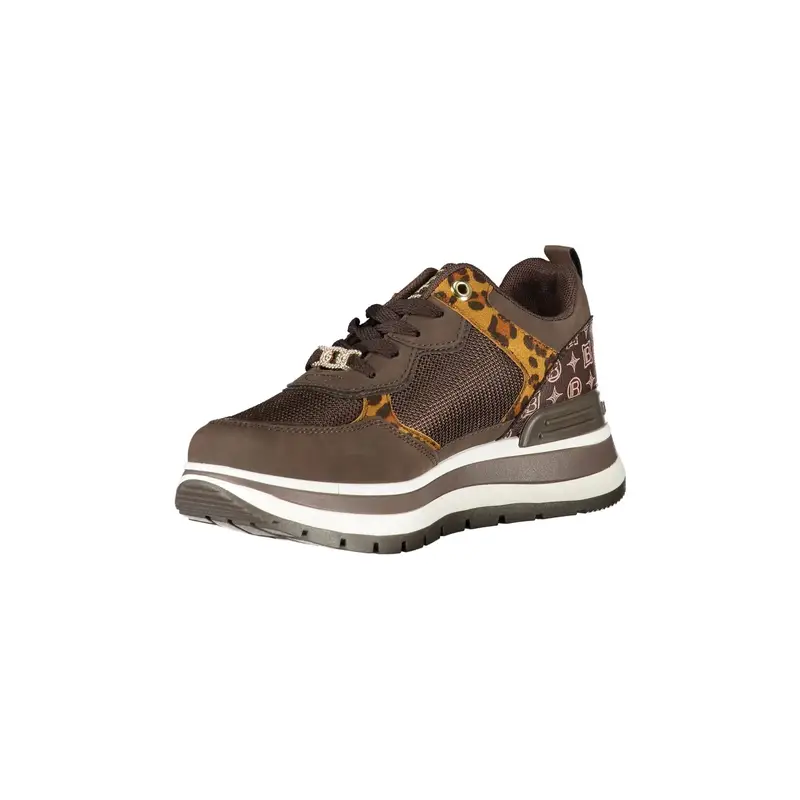 Sneakers Donna Marroni con Lacci e Plateau 5 cm Marrone miniatura 3