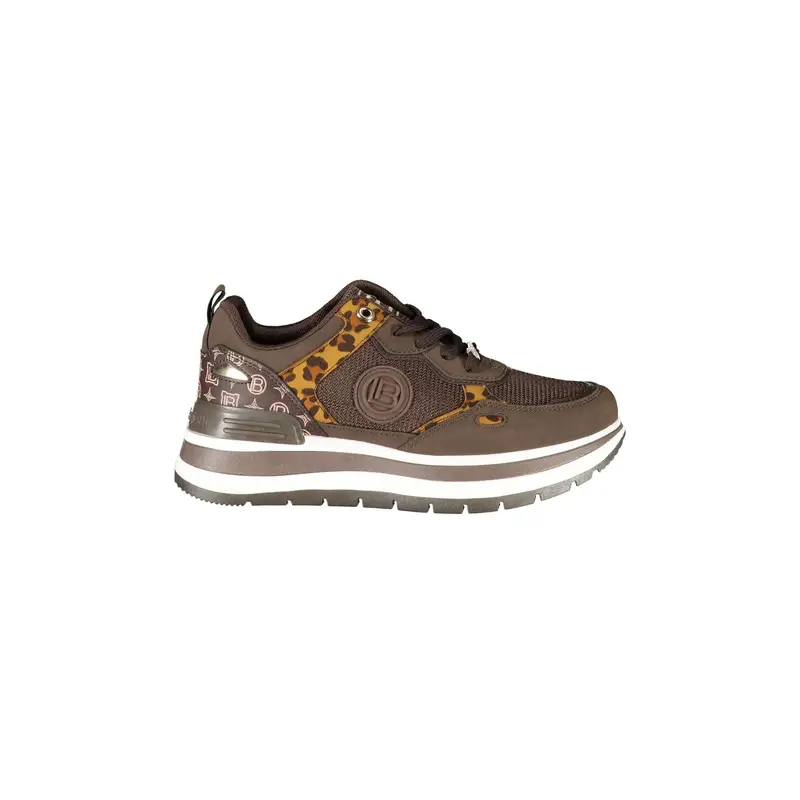 Sneakers Donna Marroni con Lacci e Plateau 5 cm Marrone