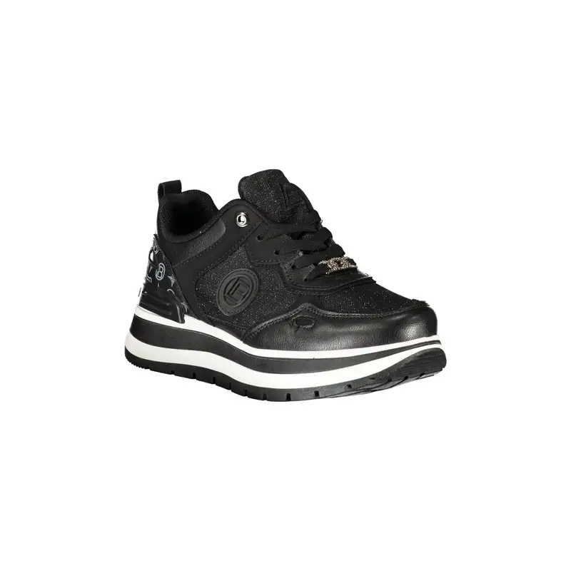 Sneakers Donna Nere con Lacci e Dettagli Logo Nero miniatura 2