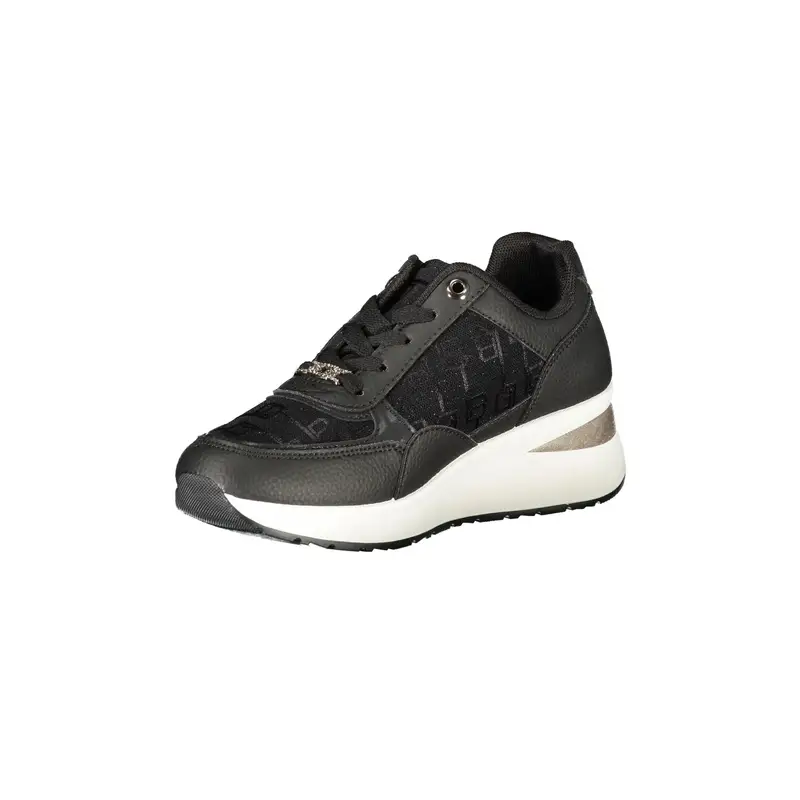 Sneakers Donna Nere con Lacci e Zip Laterale Nero miniatura 3