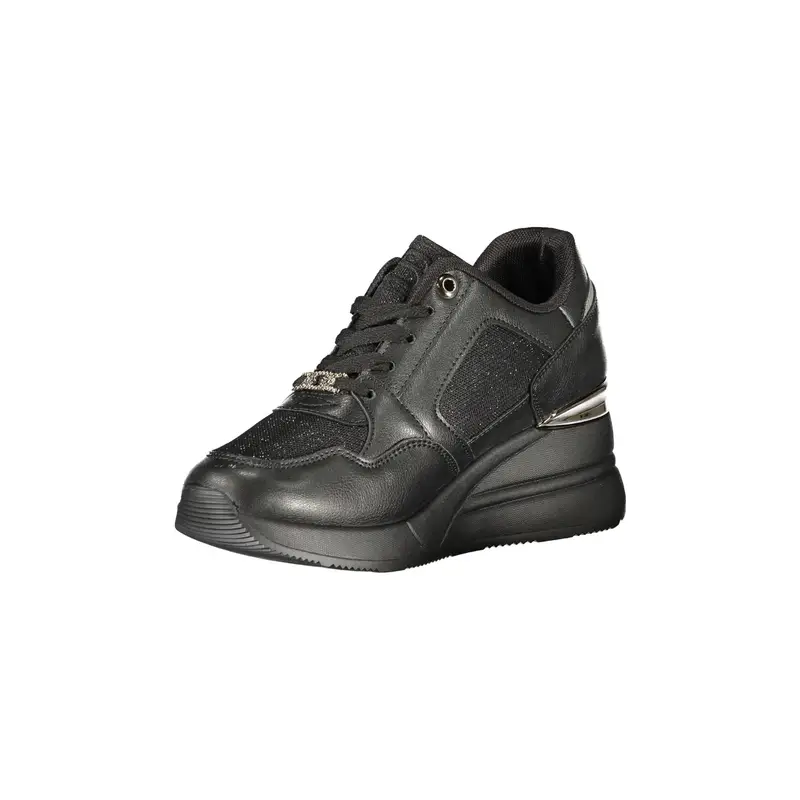 Sneakers Donna Nere con Lacci e Zip Laterale Nero miniatura 3