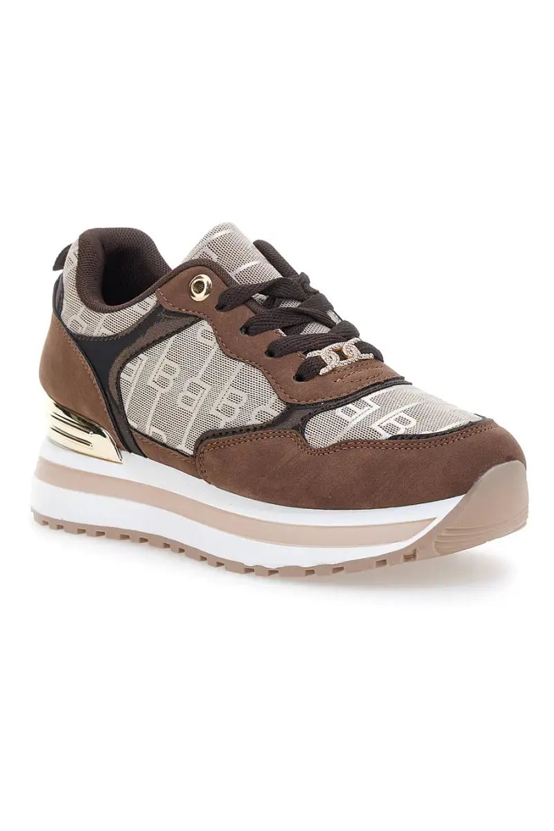 Sneakers marroni con logo monogram Laura Biagiotti 9241 [MARRONE] miniatura 2