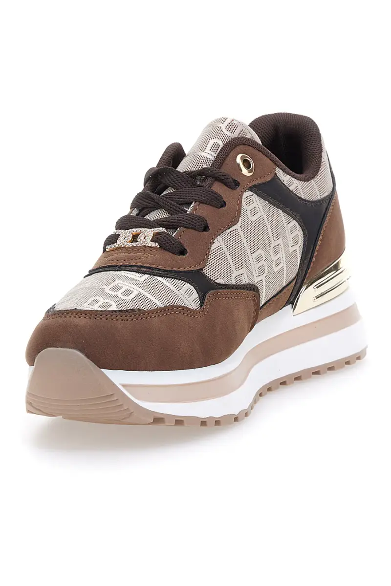Sneakers marroni con logo monogram Laura Biagiotti 9241 [MARRONE] miniatura 4